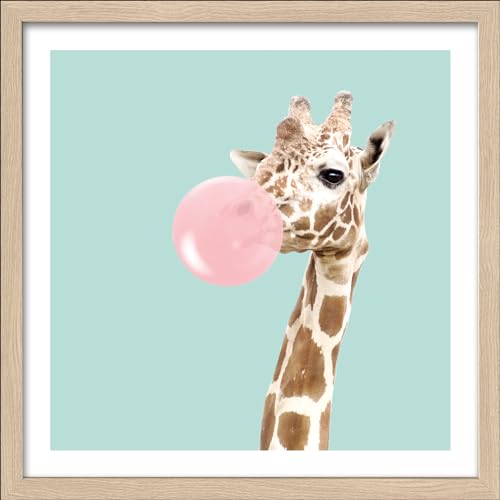 Pro-Art gerahmtes Wandbild Slim Scandic Giraffe Chewing Gum, 32,5x32,5 cm von Pro-Art