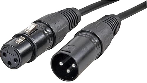 Mikrofonkabel, XLR-Stecker auf XLR-Buchse, 10 m, Schwarz von PROSIGNAL