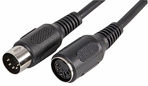 Pro Signal PSG00904 DIN-Kabel, 5-polig, 180 Grad, Stecker auf Buchse, 2,5 m, Schwarz von PROSIGNAL