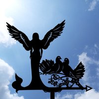 Engel Mit Tauben Metall Wetterfahne, Hausdach Dekor, Taube, Taube von ProKopen