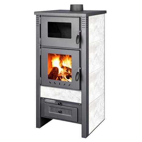ProTermo Taurus Weiß Kaminofen mit Backfach – 12kW Heizleistung - Holzofen mit Schamottstein 52 x 50 x 107cm 2 Sichtfenster Werkstattofen - Bauart 1 ProTermo Taurus Weiß Kaminofen mit Backfach – 12kW Heizleistung - Holzofen mit Schamottstein 52 x 50 x 107cm 2 Sichtfenster Werkstattofen - Bauart 1 von ProTermo