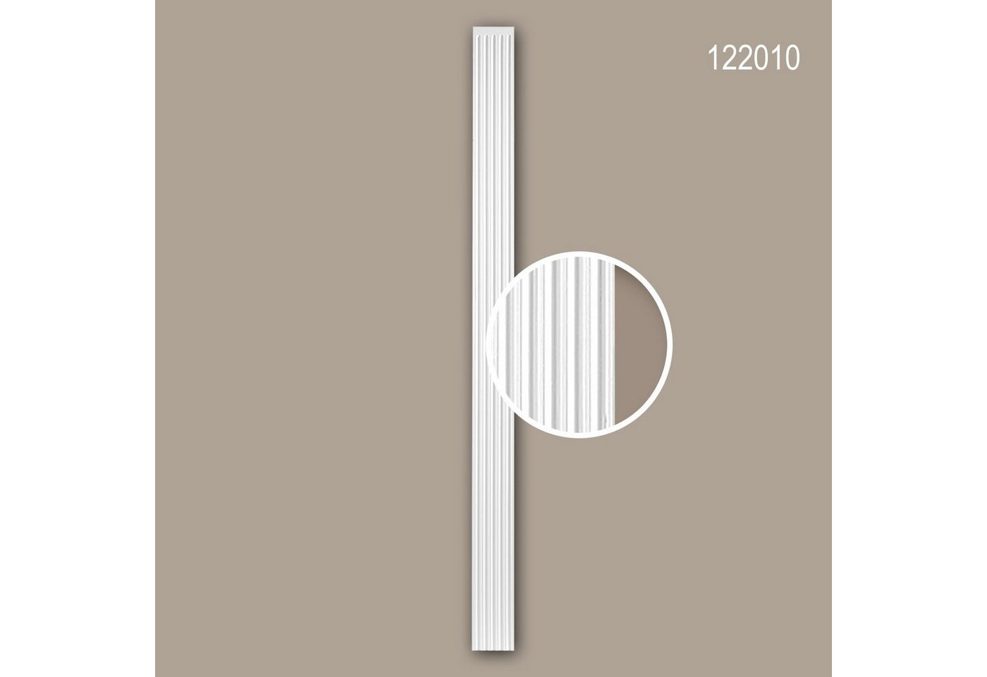 Profhome Wanddekoobjekt 122010 (Pilaster Schaft, 1 St., Pilaster, Zierelement, Wanddekor, Schmuckelement), weiß, vorgrundiert, Stil: Neo-Klassizismus von Profhome