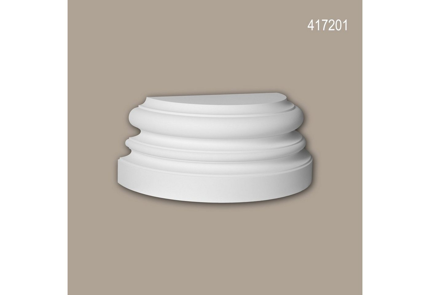 Profhome Wanddekoobjekt 417201 (Halbsäulen Sockel, 1 St., Fassadenstuck, Säule, Zierelement, Außenstuck), weiß, vorgrundiert, für Fassadendekoration, Stil: Ionisch von Profhome