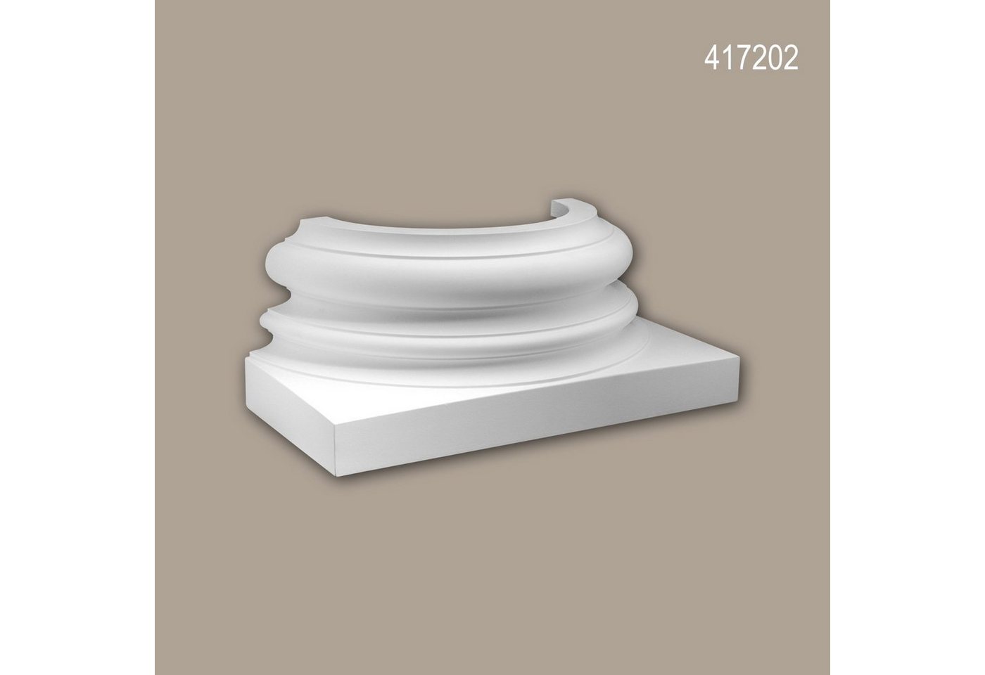 Profhome Wanddekoobjekt 417202 (Halbsäulen Sockel, 1 St., Fassadenstuck, Säule, Zierelement, Außenstuck), weiß, vorgrundiert, für Fassadendekoration, Stil: Ionisch von Profhome