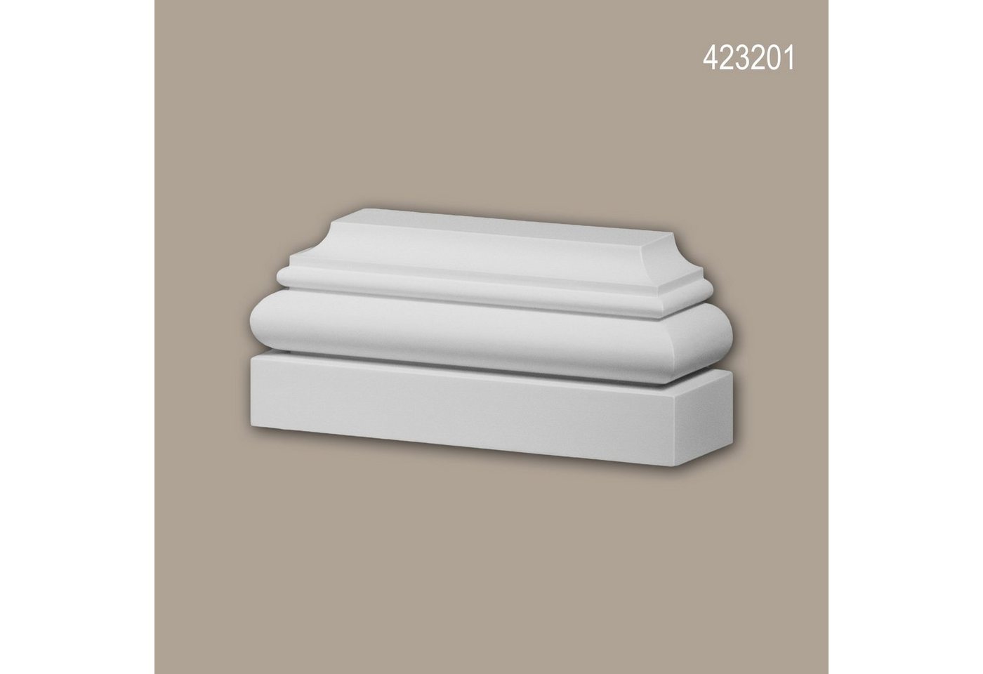 Profhome Wanddekoobjekt 423201 (Pilaster Sockel, 1 St., Fassadenelement, Pilaster, Außenstuck, Wanddekor), weiß, vorgrundiert, für Fassadendekoration, Stil: Ionisch von Profhome