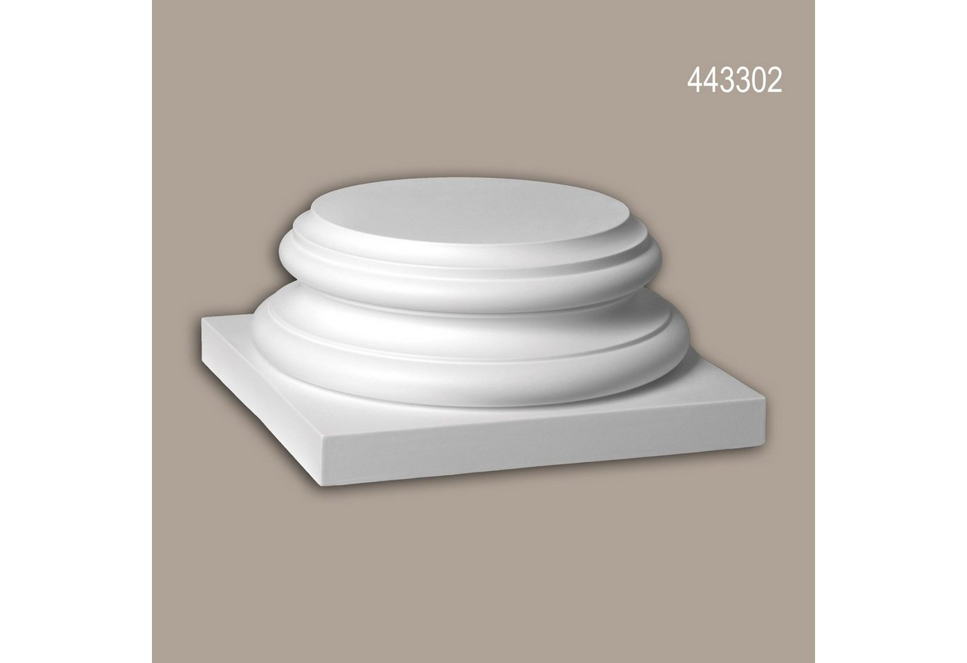 Profhome Wanddekoobjekt 443302 (Vollsäulen Sockel, 1 St., Fassadenstuck, Säule, Zierelement, Außenstuck), weiß, vorgrundiert, für Fassadendekoration, Stil: Korinthisch von Profhome