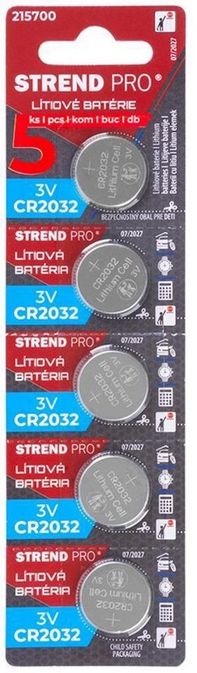 PROREGAL® Elektrowerkzeug-Set Batterien, Li-Mno2, 5 Stück, CR2032 von PROREGAL®