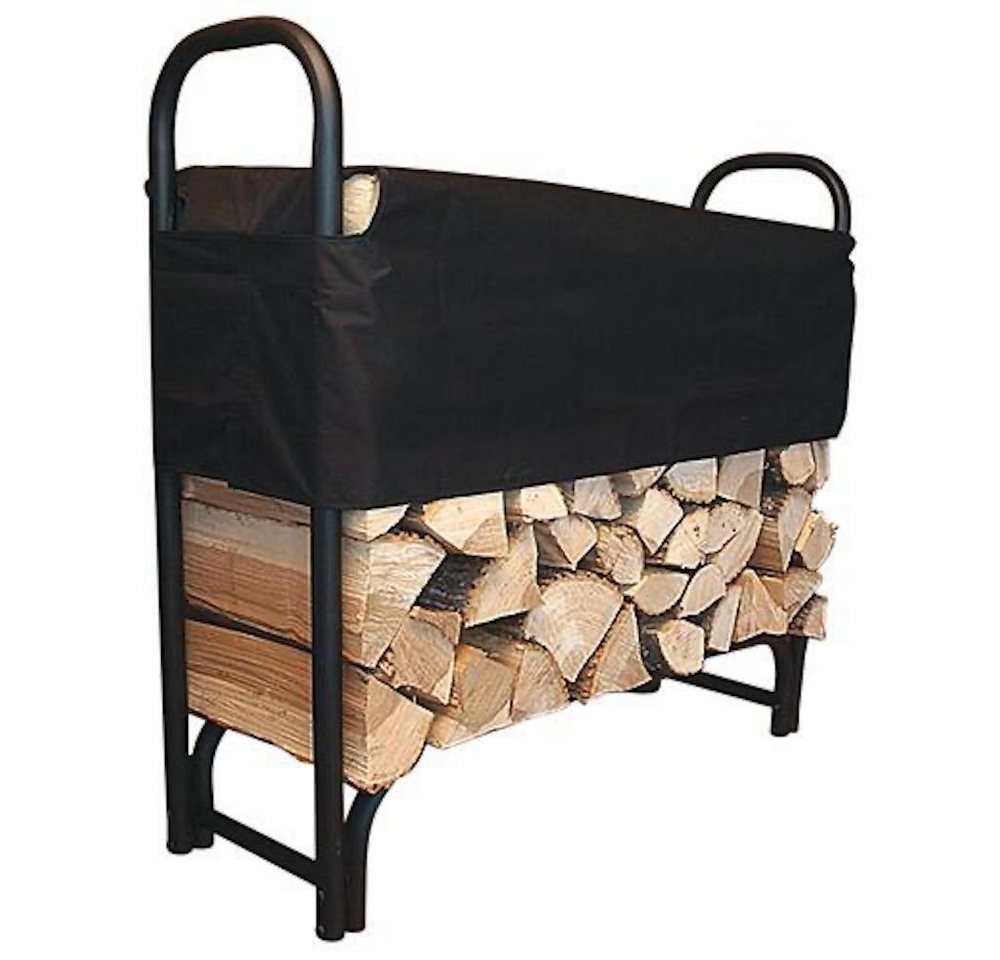 PROREGAL® Kaminholzregal Yoash II Feuerholzregal, HxBxT 126x118x39cm, Stahl, Schwarz, BxTxH:121,9x35.6x122 cm von PROREGAL®