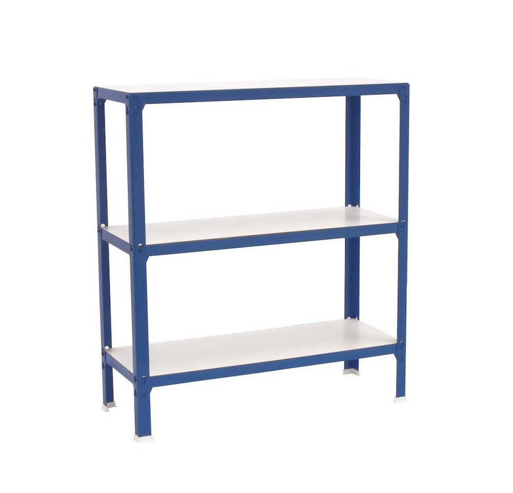 PROREGAL® Regal Wohnregal Living Koala Wood, 3 Fachböden, HxBxT 90x80x30cm, Blau/Weiß von PROREGAL®