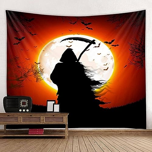 Proumhang Halloween Wandteppich,Horror-Thema Schädel Geist Kürbis Laterne Backdrop,Halloween Fotografie Party Dekoration Backdrop Wanddekor 200cm x 150cm Stil 3 von Proumhang