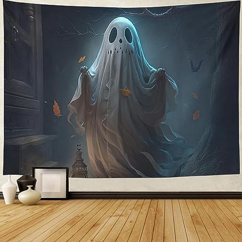 Proumhang Halloween Wandteppich,Horror-Thema Schädel Geist Kürbis Laterne Backdrop,Halloween Fotografie Party Dekoration Backdrop Wanddekor 230cm x 180cm Stil 4 von Proumhang