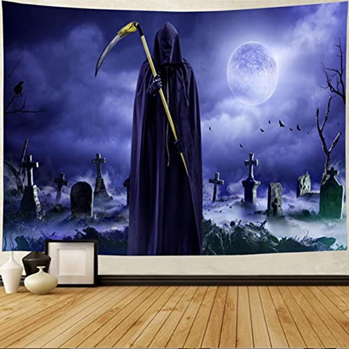 Proumhang Halloween Wandteppich,Wandbehang Dekoration,Blutige Horror Handabdrücke,Grabsteine,Geister Wandteppich für Halloween,Bettwäsche,Schlafzimmer,Wohnzimmer,Dekoration,Stil 16,230cm*150cm von Proumhang