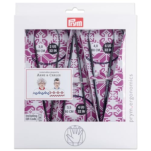 Prym 215010 Rundstricknadel Set Carbon, Edition Arne & Carlos, 3,0-4,0 mm, Schwarz, Lila Prym 215010 Rundstricknadel Set Carbon, Edition Arne & Carlos, 3,0-4,0 mm, Schwarz, Lila von Prym