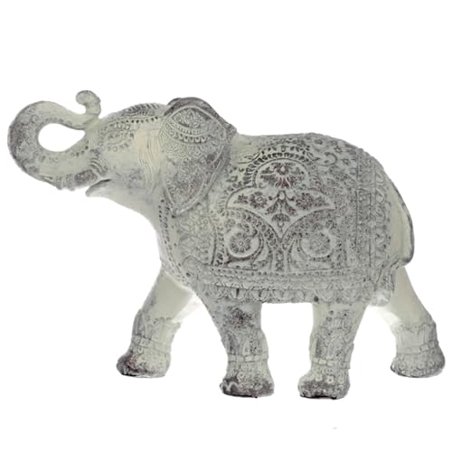 Puckator Figur thailändischer Elefant, geschnitzt, aus weißem Teig von Puckator