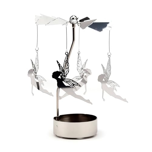 Puckator Fairy Rotierendes Karussell Drehender Teelichthalter - Wohnzimmer Zubehör - Rotierendes Feen-Thema - Heimdekoration - Ornamente - Kerzenhalter - Tischdekoration von Puckator