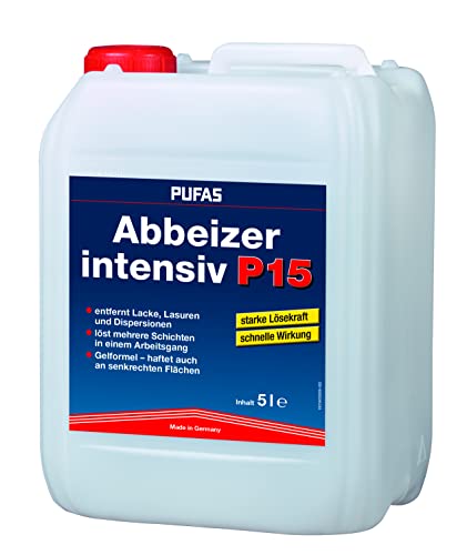 Pufas Abbeizer P15 intensiv 5 Liter Kraft-Abbeizmittel für Lacke Lasuren Farben von PUFAS