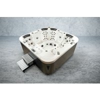 American Outdoor-Whirlpool 230x230 cm für 6 Personen mit 71 Massagedüsen Heizung LEDs Thermoabdeckun von PureHaven
