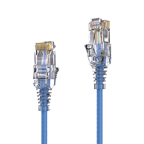 PureLink MC1504-005 CAT6 Netzwerkkabel UTP (10/100/1000 Mbit/s), extra dünn mit 2X RJ45 Stecker, Patchkabel für Switch, Modem, Router, Patchpanels, Patchfelder, 1-er Set, 0,50m, blau von PureLink