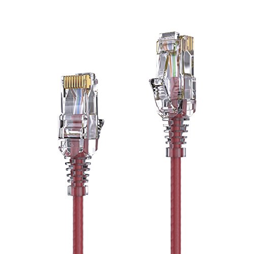 PureLink MC1505-030 CAT6 Netzwerkkabel UTP (10/100/1000 Mbit/s), extra dünn mit 2X RJ45 Stecker, Patchkabel für Switch, Modem, Router, Patchpanels, Patchfelder, 1-er Set, 3,00m, rot von PureLink