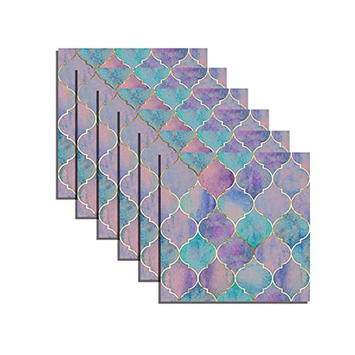 6 x 3D-Fliesenaufkleber, selbstklebende Mosaik-Wandfliesen, Steinaufkleber, wasserdicht, für Badezimmer, Küche, Spritzschutz, Fliesenplatten, abziehen und aufkleben (15 x 15 cm)-1# von Puupaa