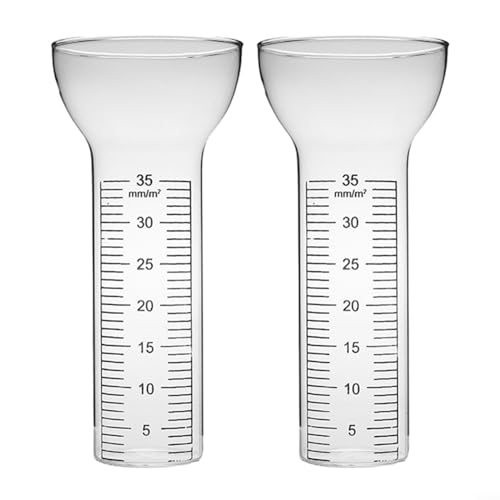 Puupaa 35 mm Outdoor-Regenmesser, Ersatzglas, Regenmesser, Niederschlagsmesser, Glas, Regenwasser-Messgerät für Gartenmesswerkzeug von Puupaa