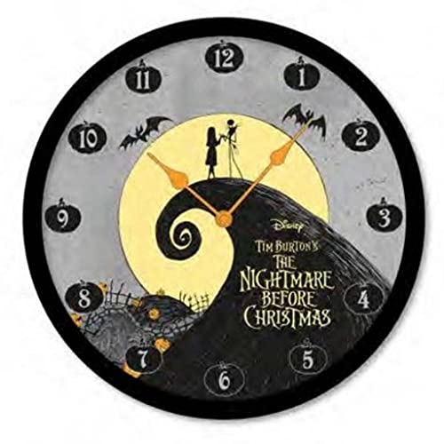 Pyramid Europe The Nightmare Before Christmas Wanduhr (Jack Skellington und Sally Design) 25cm Durchmesser - Offizielles Lizenzprodukt von Pyramid International