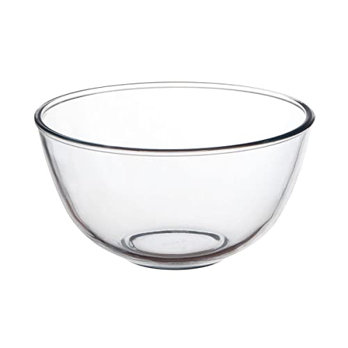 Pyrex Schüssel 0,5 Liter / 500 ml, klar, 144 (Ø) mm – spülmaschinen-, mikrowellen-, gefrierschrank-, kühlschrank- und herkömmlich ofenfest – gehärtetes Glas, P582 von Pyrex