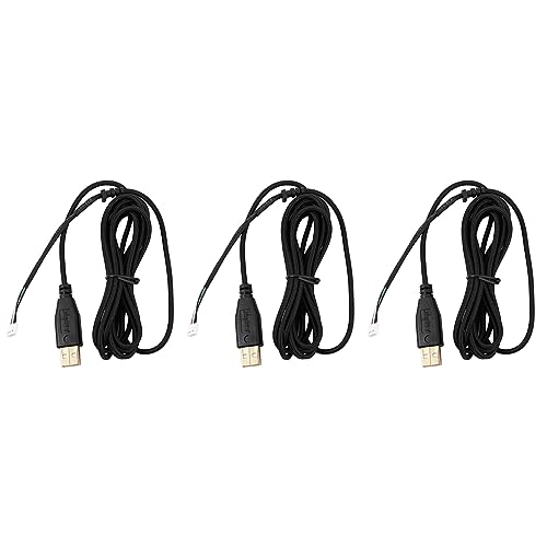 Pyugxab USB-Kabel für Deathadder 2013, 2,1 m, 5 Drähte, 5 Pins, vergoldete Ersatz-Maus, 3 Stück von Pyugxab