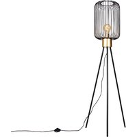 Design-Stehlampe schwarz mit Gold - Mayelle von QAZQA