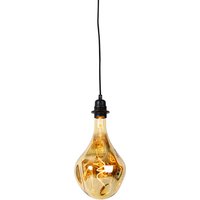 Hängelampe schwarz dimmbar inkl. LED-Spiegel gold dimmbar - Cava Luxe von QAZQA