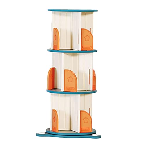 QBKLI 3-stufiges drehbares Bücherregal, drehbares Bücherregal, CD-Standregal, geeignet für Büro-/Arbeitszimmer-Aufbewahrung, Bücherregal, Boden-Bücherregal von QBKLI