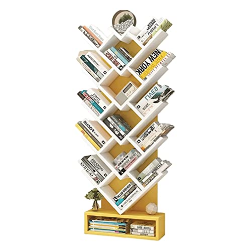 QBKLI Baumförmiges Bücherregal, einzigartiges Form-Bücherregal, Massivholz-Spanplatten-Bücherregale, vergrößertes Basisregal, Bücherregal, Vollmond von QBKLI