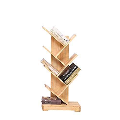 QBKLI Desktop-Bücherregal, baumförmiges Massivholz-Bodenregal, baumförmiges Aufsatz-Bücherregal, Organizer-Tischaufbewahrung, für Arbeitszimmer und Schlafzimmer von QBKLI