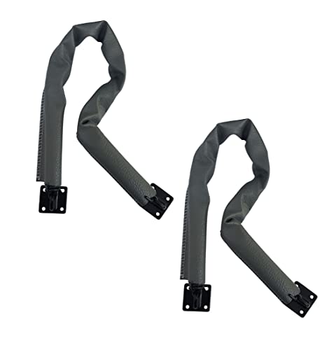 QCAA Extra schwere Sturm-Türkette, 64 cm Länge, massive Messinghalterung, mattschwarz, Haken aus 304 Edelstahl, grau strukturierte Vinylabdeckung, 2 Stück, hergestellt in Taiwan QCAA Extra schwere Sturm-Türkette, 64 cm Länge, massive Messinghalterung, mattschwarz, Haken aus 304 Edelstahl, grau strukturierte Vinylabdeckung, 2 Stück, hergestellt in Taiwan von QCAA