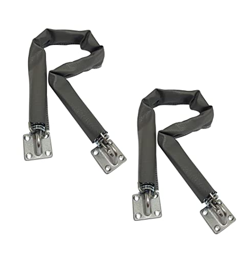 QCAA Extra schwere Sturm-Türkette, 64 cm Länge, massive Messinghalterung, satiniertes Chrom, Haken aus 304 Edelstahl, grau strukturierte Vinylabdeckung, 2 Stück, hergestellt in Taiwan QCAA Extra schwere Sturm-Türkette, 64 cm Länge, massive Messinghalterung, satiniertes Chrom, Haken aus 304 Edelstahl, grau strukturierte Vinylabdeckung, 2 Stück, hergestellt in Taiwan von QCAA