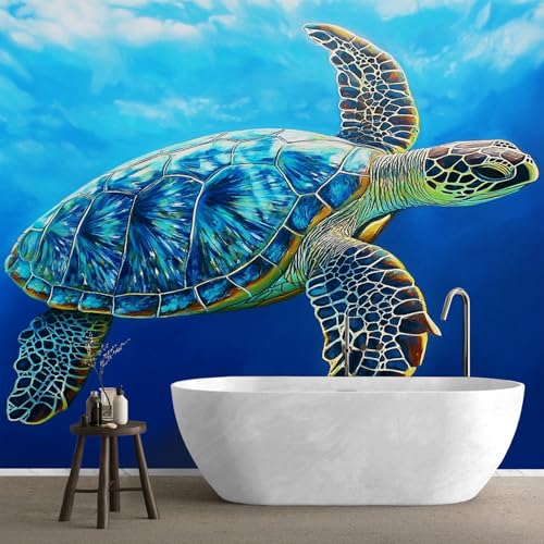 QEODAH Fototapete Meeresschildkröte Schlafzimmer, 3D Tapete Meerestiere, Vliestapete Grün Blau, Tapeten Wohnzimmer Muster, Blau Meer Wand Deko Kinderzimmer, Wandtapete, Mustertapete Vlies 368x254 cm QEODAH Fototapete Meeresschildkröte Schlafzimmer, 3D Tapete Meerestiere, Vliestapete Grün Blau, Tapeten Wohnzimmer Muster, Blau Meer Wand Deko Kinderzimmer, Wandtapete, Mustertapete Vlies 368x254 cm von QEODAH