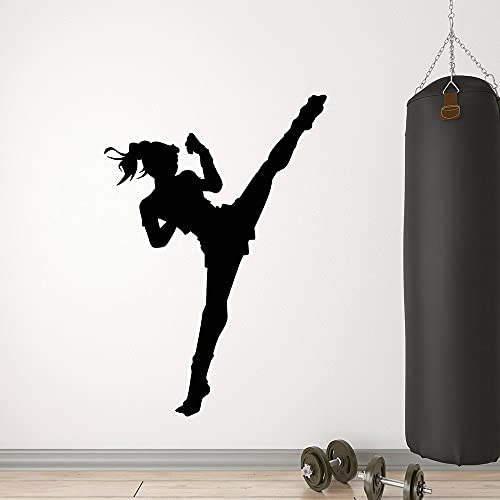 QIANGTOU Boxen Wandaufkleber Kampfsport Motivation Vinyl Wandtattoo Sport Mädchen Home Interior Design Für Schlafzimmer Wohnkultur Gym 54x78cm von QIANGTOU