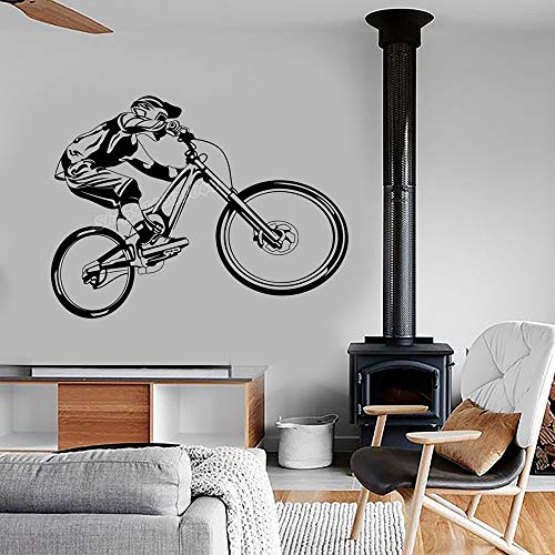 QIANGTOU Vinyl Wandtattoo Mountainbike Sport Radfahren BMX Fahrrad Motocross Wandaufkleber Moderne Garage Home Schlafzimmer Dekor 70x53cm von QIANGTOU