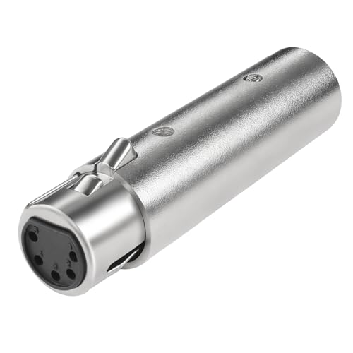 QIANRENON 5Pin XLR auf 3Pin XLR Audio Adapter 5Pin XLR Buchse auf 3Pin XLR Stecker DMX Konverter Anschluss 5Pin auf 3Pin XLR Konverter Stecker, für Mikrofon DMX Bühnenbeleuchtung Dimmer konsole von QIANRENON