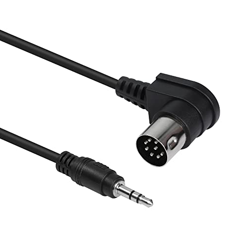 QIANRENON 3.5mm auf 8Pin DIN 90° Winkel Kabel Adapter TRS 1/8 Stereo Stecker auf 8Pin DIN Stereo Konverterkabel 8Pin Din MIDI Kabel, für elektronische Musik Instrument Beschallung, 1,8m/5.9 ft von QIANRENON