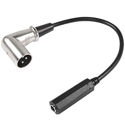 QIANRENON 90° Winkel XLR auf 6,35mm Symmetrisches Kabel 3 Pin XLR Winkel stecker auf TRS 1/4 6,35mm Stereo Steckdose Kopfhörerkabel, für Mischpulte Mikrofone Verstärker, 30cm/11.8in von QIANRENON