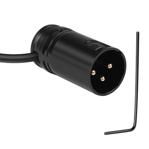 QIANRENON Kompakt XLR Mikrofon Löt Adapter Vergoldet 3Pin XLR Stecker Löten Anschluss Verstellbarer 90° rechter Winkel XLR Audio stecker,für feine XLR Kabel Eckverbindung/DIY,Mit Schraubenschlüssel von QIANRENON