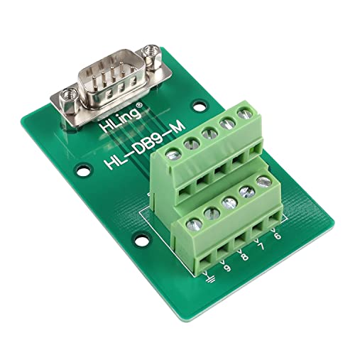 QIANRENON RS232 DB9 Stecker Breakout Board DB9 Stecker auf Verdrahtung Terminal Lötfreie Anschluss RS232 DB9 Serieller Test Klemmenleiste Adapter, für serielle DB9 Prototyping und Fehlersuche von QIANRENON