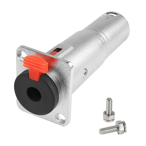 QIANRENON TRS 6,35mm Buchse auf XLR Stecker Panel Montage Adapter Verriegelung TRS 6,35mm auf XLR Montage Anschluss 1/4 auf XLR Durchführung Bulkhead Mount Steckdose, für Mikrofon Gitarre Mischpult von QIANRENON