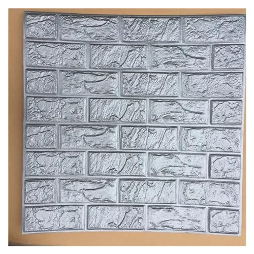 3d Wandpaneele,Wandpaneele Selbstklebend 3D Ziegel Wand Aufkleber Tapete Dekor Schaum Wasserdichte Wandverkleidung Tapete for Kinder Wohnzimmer DIY Hintergrund(Color:Gray,Size:60 X 60 X 0.85cm) von QIULKU