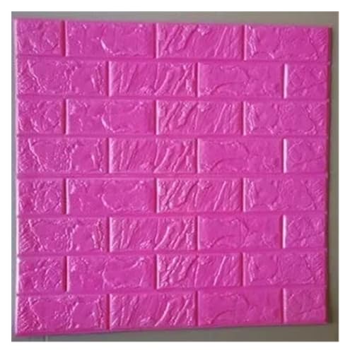 3d Wandpaneele,Wandpaneele Selbstklebend 3D Ziegel Wand Aufkleber Tapete Dekor Schaum Wasserdichte Wandverkleidung Tapete for Kinder Wohnzimmer DIY Hintergrund(Color:Rose red 1,Size:60 X 7.5 X 0.85cm) von QIULKU