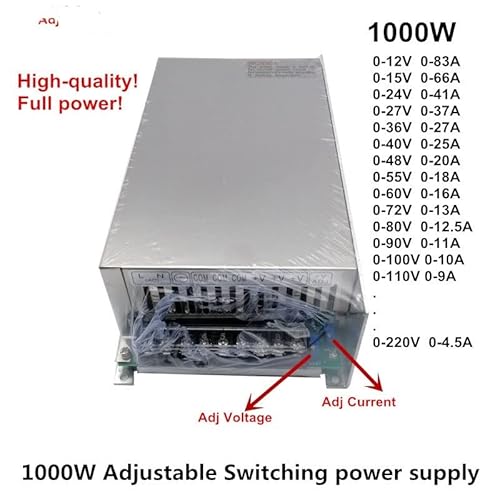 Schaltnetzteil,LabornetzgeräT Netzteil 1000W for 0-12V 15V 24V 36V 48V 55V 60V 72V 80V 90V 110V Einstellbares AC-DC-Schaltnetzteil(Size:110V,Color:0-15V) von QIULKU