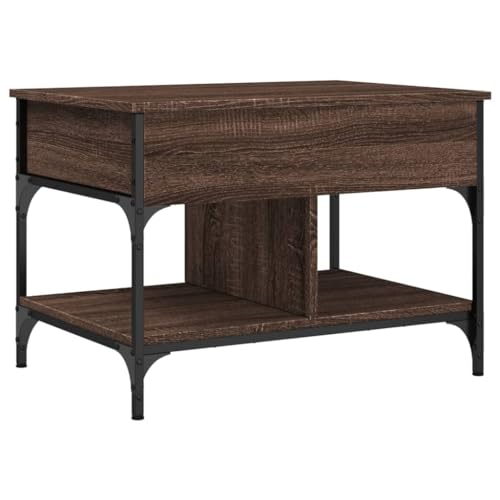 QJBSAVVA Kleiner Couchtisch Kleiner Wohnzimmertisch Wohnzimmer Möbel Gartentisch - Couchtisch Braun Eichen-Optik 70x50x50 cm Holzwerkstoff Metall für Küche Wohnzimmer Balkon Garten QJBSAVVA Kleiner Couchtisch Kleiner Wohnzimmertisch Wohnzimmer Möbel Gartentisch - Couchtisch Braun Eichen-Optik 70x50x50 cm Holzwerkstoff Metall für Küche Wohnzimmer Balkon Garten von QJBSAVVA