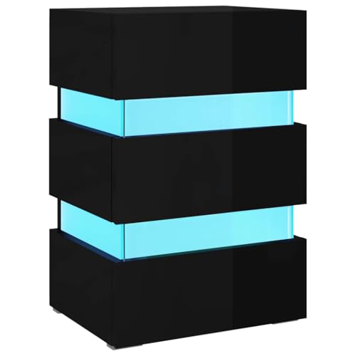 QJBSAVVA Kleiner Tisch Betttisch Bartisch Side Table Bedroom - LED-Nachttisch Hochglanz-Schwarz 45x35x67 cm Holzwerkstoff für Balkon Badezimmer Wohnzimmer Schlafzimmer QJBSAVVA Kleiner Tisch Betttisch Bartisch Side Table Bedroom - LED-Nachttisch Hochglanz-Schwarz 45x35x67 cm Holzwerkstoff für Balkon Badezimmer Wohnzimmer Schlafzimmer von QJBSAVVA