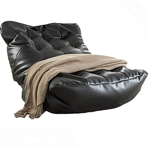 QJMLTDWG Leder-Sitzsack-Sofa-Lounge-Stuhl-Bezug ohne Füllstoff, zusammenklappbares Lazy-Sofa, Bett, Büro, Liege, Couch, Bodensitz, Tatami von QJMLTDWG
